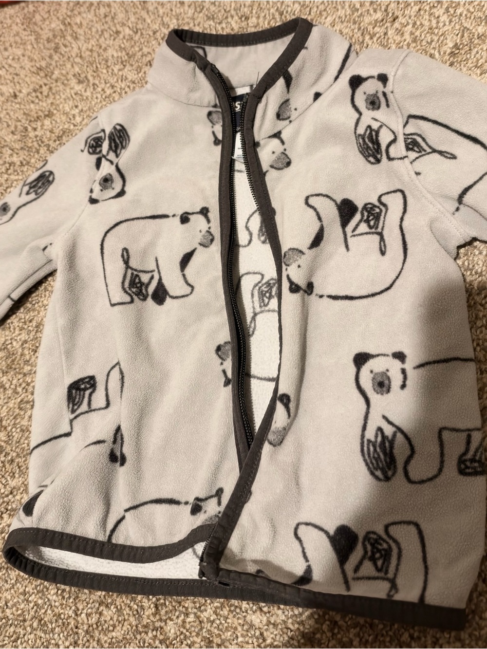 OshKosh B'gosh Light Gray Polar Bear Fleece One-Piece